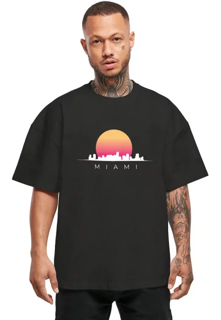 Памучна тениска с шарка Miami