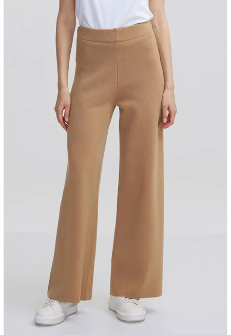 Панталон с широк крачол - Бежов