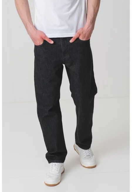 Прави дънки с ниска талия - Избеляло черно