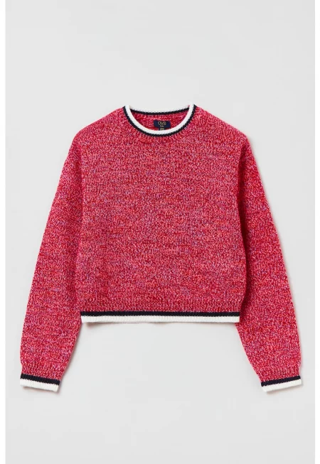 Пуловер с овално деколте