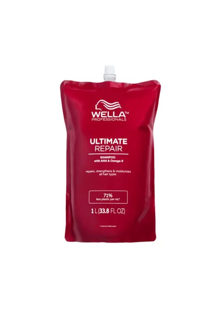 Резерва за шампоан Wella Professionals - Възстановяващ и подхранващ - С AHA и Омега 9 - За увредена коса - Стъпка 1 Wella Professionals Ultimate Repair - 1000 мл