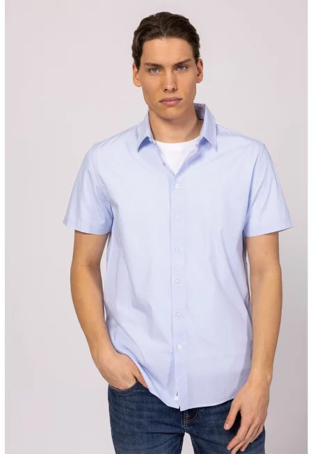 Риза Roller с къси ръкави - Бял/Лавандула