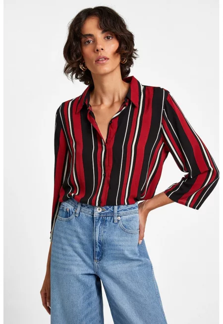 Риза с десен и 3/4 ръкави