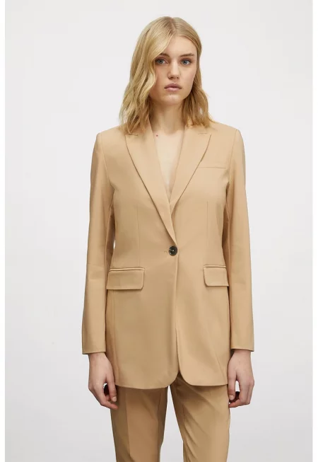 Сако с копчета и дълги ръкави - Бежов