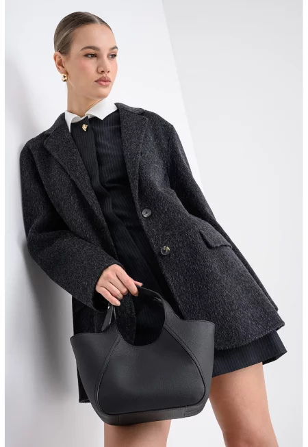 Сако с вълна и алпака - Антрацитно сиво