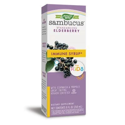 Самбукус Имун сироп за деца с черен бъз, ехинацея и прополис - Sambucus Immune Syrup for Kids, 240 ml