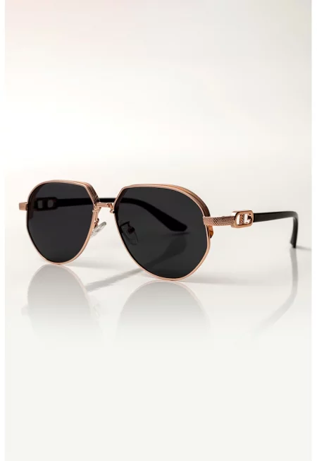Слънчеви очила Ruby Aviator с поляризация - Черен/Розово златисто