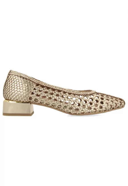 Сплетени кожени обувки Eastham - Златист