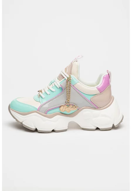 Спортни обувки Binary с дизайн с цветен блок - Тюркоаз/Пепеляво сиво/Мръснобял