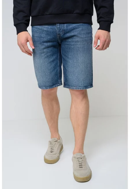 Стандартни къси дънки - Петролно синьо