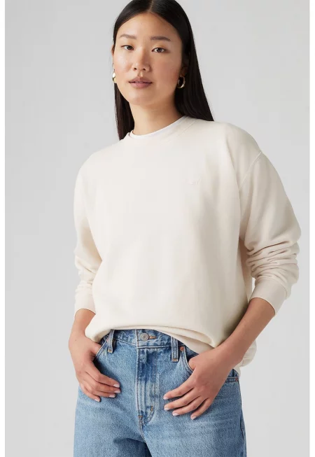 Свободен суитшърт Everyday с паднали ръкави - Мръснобял