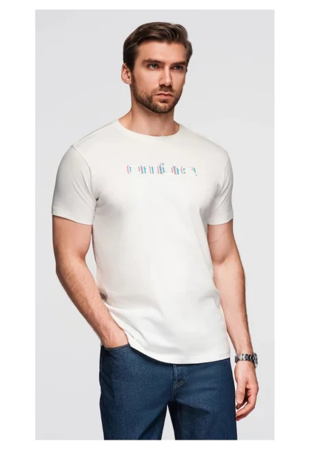 Тениска с бродерия на гърдите  OM-TSPT-0248