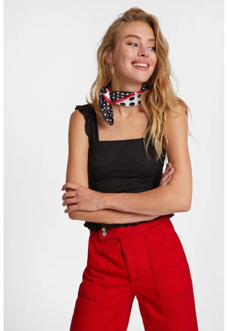 Топ с квадратно деколте и дипли