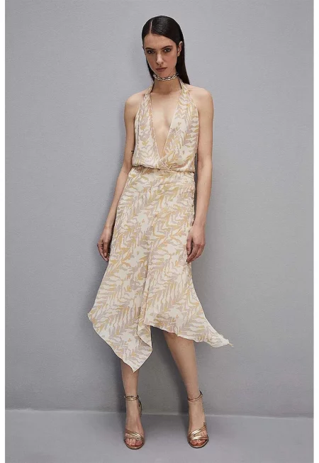 Асиметрична миди пола - Крем