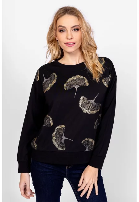 Блуза с модал с апликации