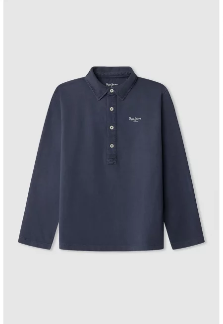 Блуза с яка и лого