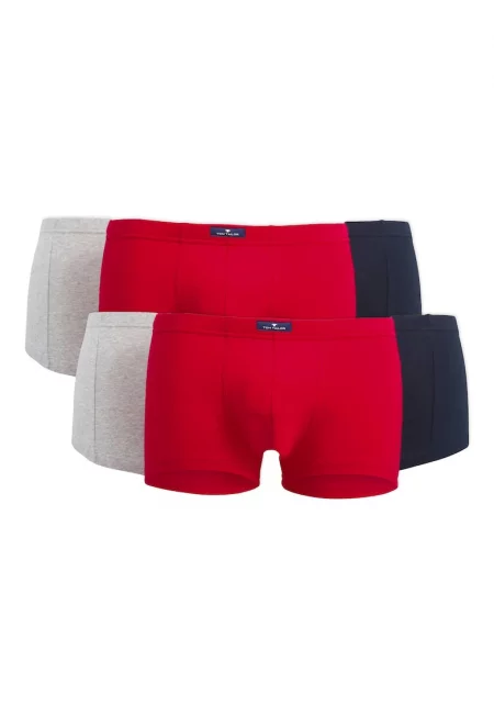 Боксерки - 6 чифта - Червен/Сив/Тъмносин