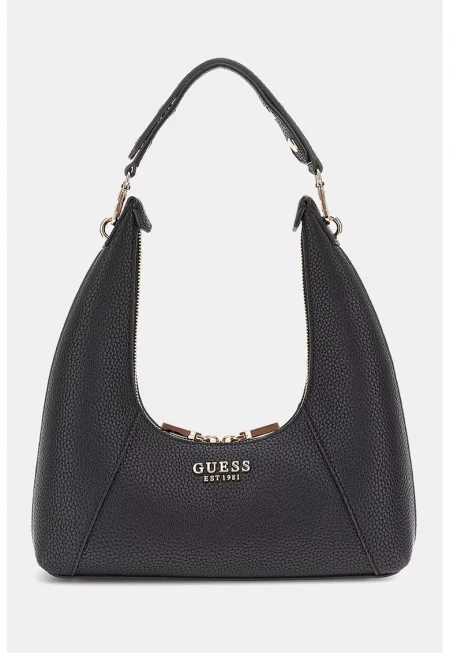 Чанта Хобо с лого - Черен