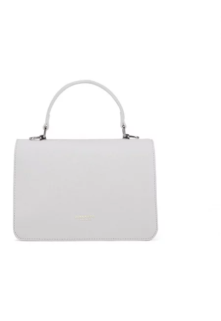 Чанта през рамо от еко кожа с лого - Бял