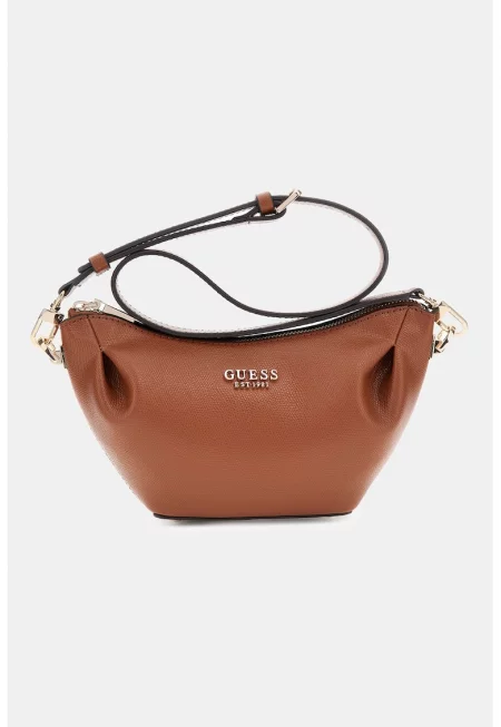 Чанта за рамо от еко кожа с метално лого - Изгорен портокал