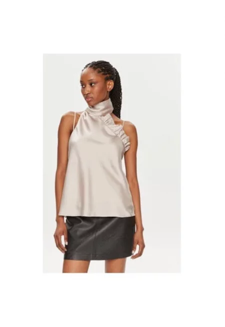 Дамска блуза -  303667139 - Рециклиран полиестер - Бежов