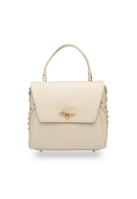 Дамска чанта от естествена кожа бежова Olivia