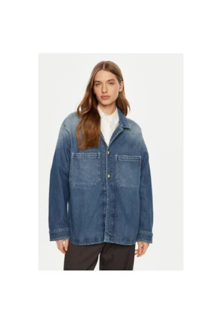 Дамска риза -  304397202 - Памук - Син - Син