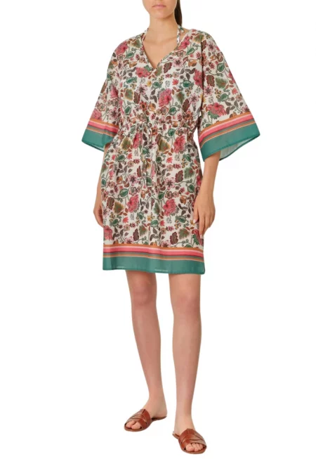 Дамска рокля -  Памук - Многоцветна
