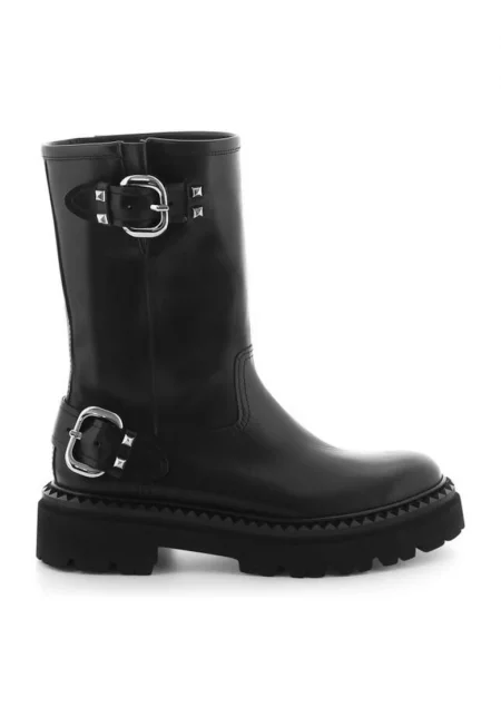 Дамски ботуши  304375125 - Естествена кожа - Черни - Черен