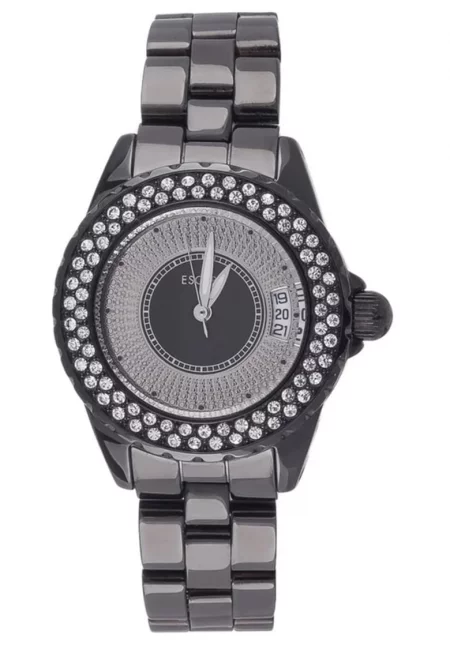 Дамски часовник  модел ECP10153 - стоманена каишка - черен - кръгъл корпус 30мм - водоустойчивост 5 ATM