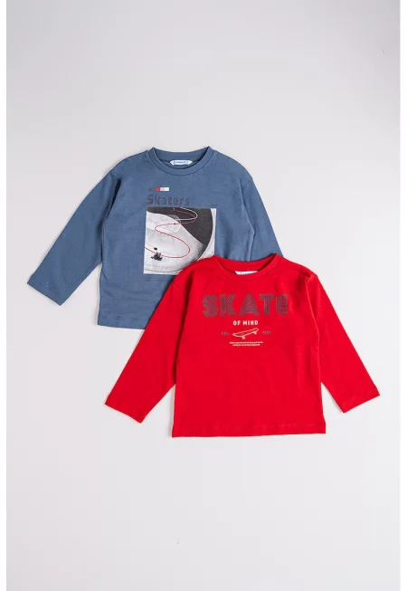 Десенирана блуза с памук - 2 части