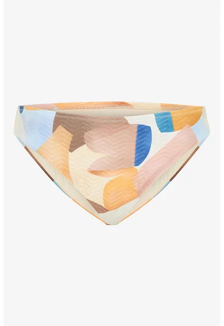 Долен бански с десен - Пастелносин/Прашно розово/Светло бежово