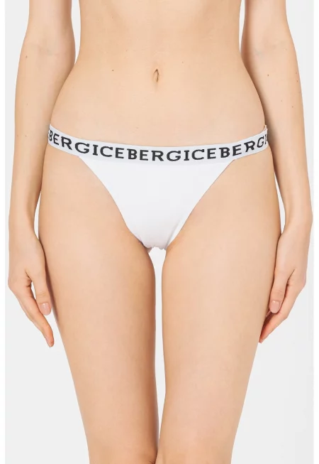 Долна част на бански тип бразилиана с ниска талия - Бял