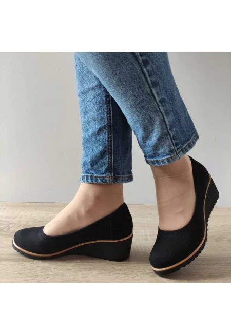 Ежедневни дамски обувки  1435 19 черен велур