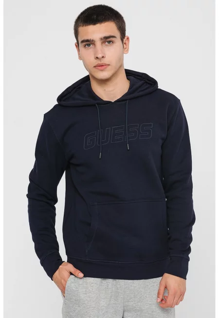 Фитнес худи с джоб кенгуру - Тъмносин