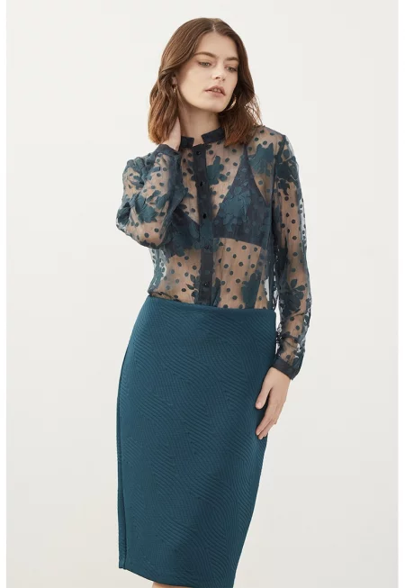 Флорална риза с прозрачен дизайн