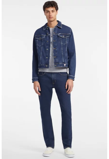 GUESS - Дънково яке с паднали ръкави - Тъмносин