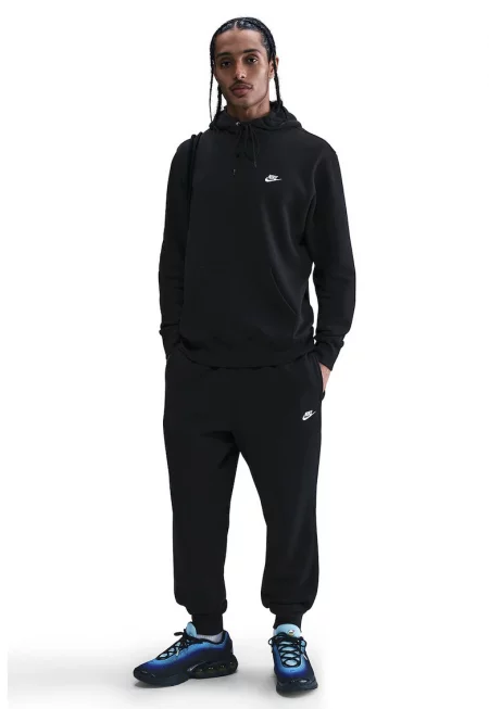 Худи Club с джоб кенгуру - Черен