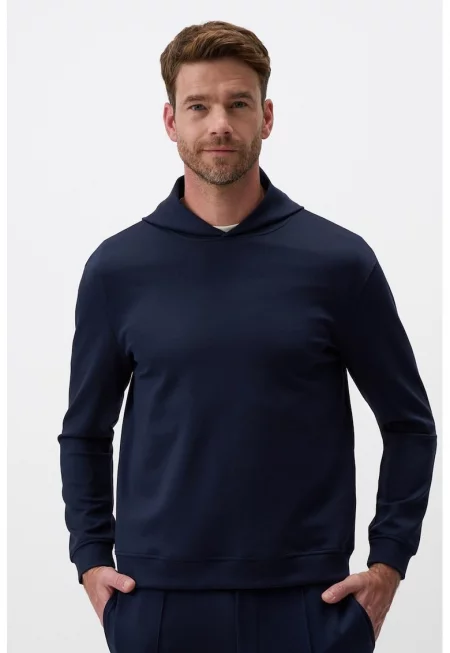 Худи със стандартна кройка - Тъмносин
