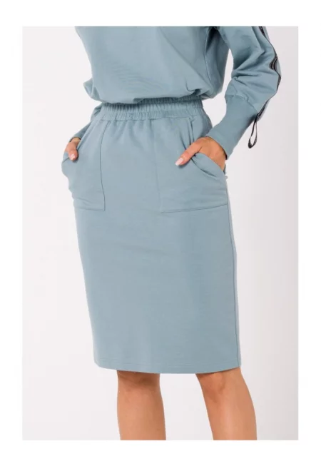 Изработена от Emotion Дамска мини пола Gyaltsen M728 агаве