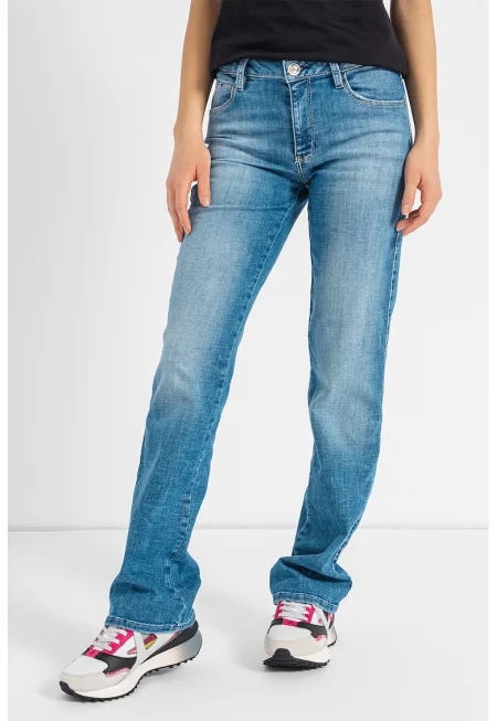 JEANS - Разкроен панталон със захабен ефект