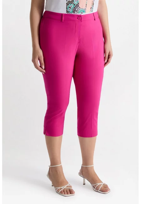 Капри панталон със средна талия - Фуксия