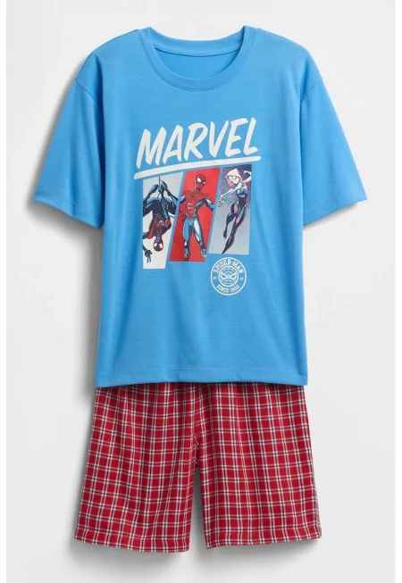 Къса пижама с шарка на Spiderman