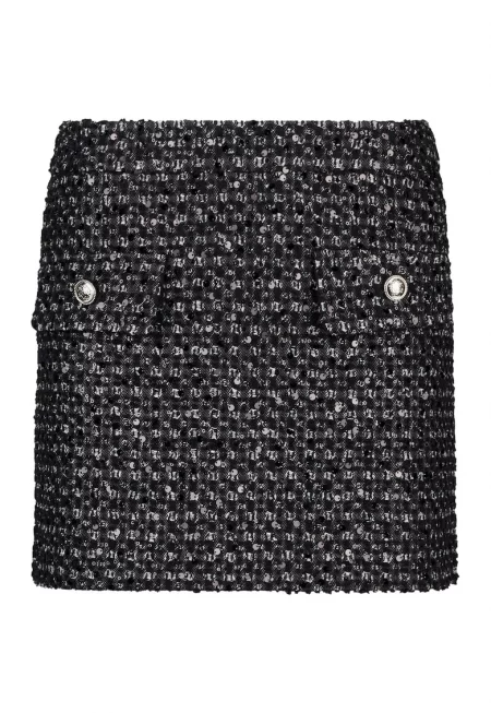 Къса пола с пайети - Черен
