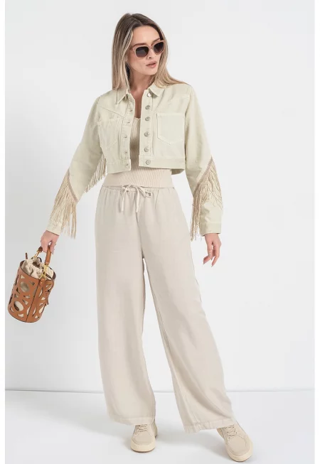 Късо яке с ресни