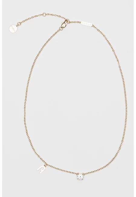 Колие с позлата от 14К и висулка с лого