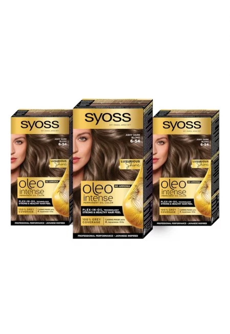 Комплект: 3 x Перманентни бои за коса без амоняк  Color Oleo Intense - 7-58 Cool beige blond - 115 мл