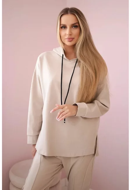 Комплект суичър и панталон тип кроп - Един размер