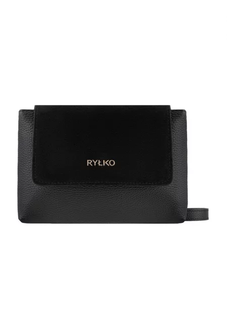 Кожена чанта през рамо - Черен