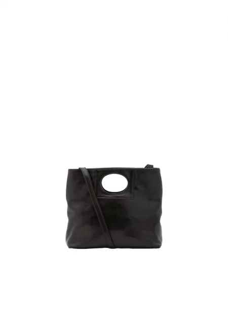 Кожена чанта през рамо - Черен